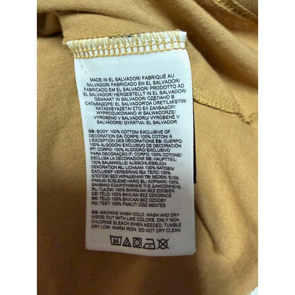 The North Face NSE Tee Men's Large Beige Never Stop Exploring Logo Cotton EUC